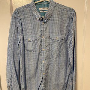 Men's Calvin Klein Slim Blue & white Shirt